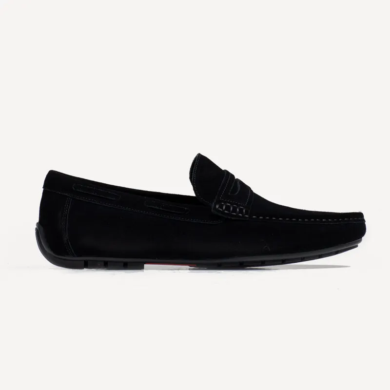 Alex  Driving Loafer - Suede Black