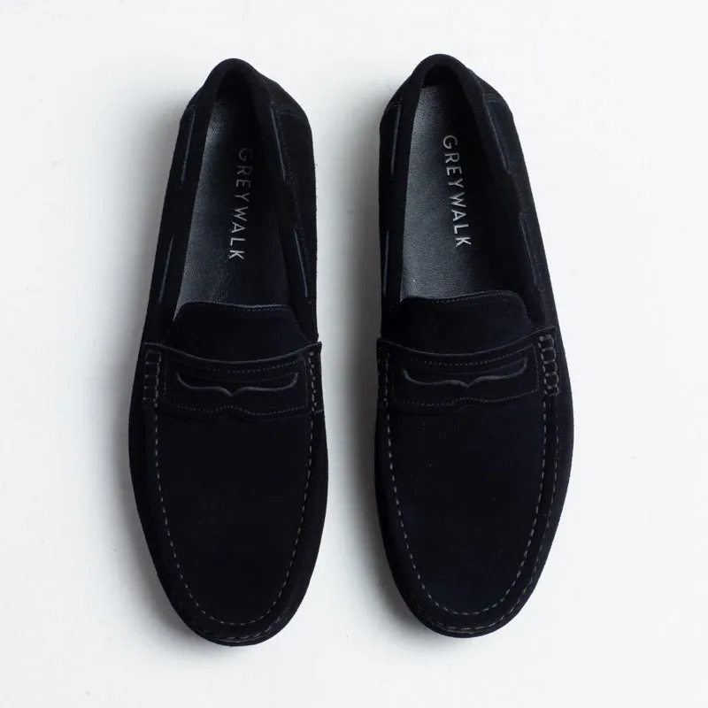Alex  Driving Loafer - Suede Black