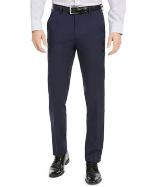 Alfani Mens  fit Dress Pants 38 / 32 Navy Blue Solid