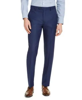 Alfani Mens Slim fit Dress Pants 36 / 32 Blue Solid Stretch