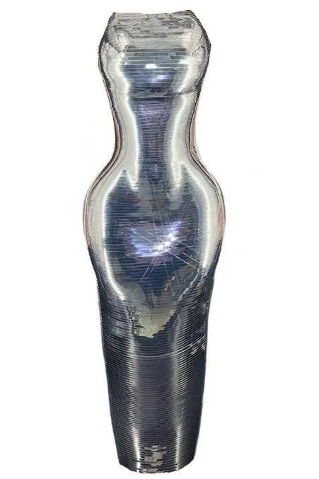 ANJULI Strapless Metallic Bodycon Dress
