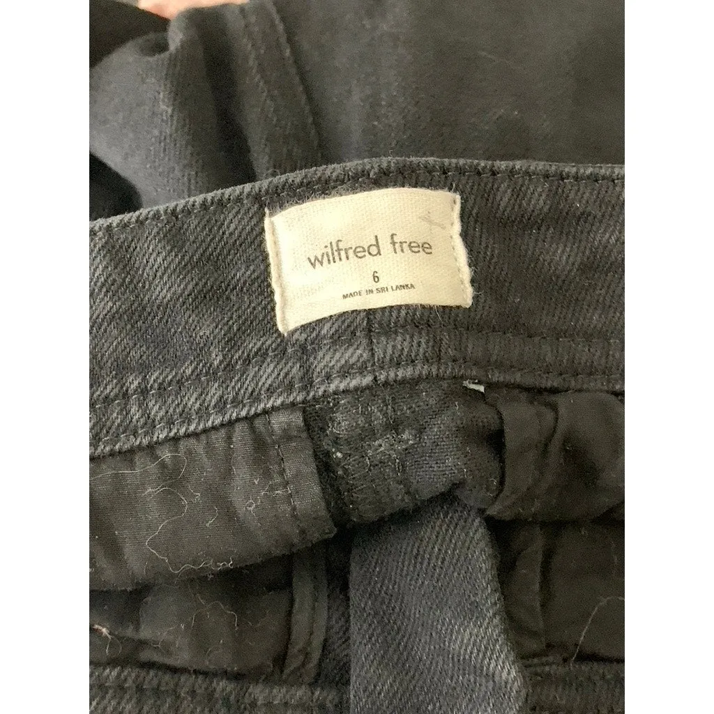 ARITZIA WILFRED FREE Women's Black Solid Cargo Straight-Leg Pants SZ 6