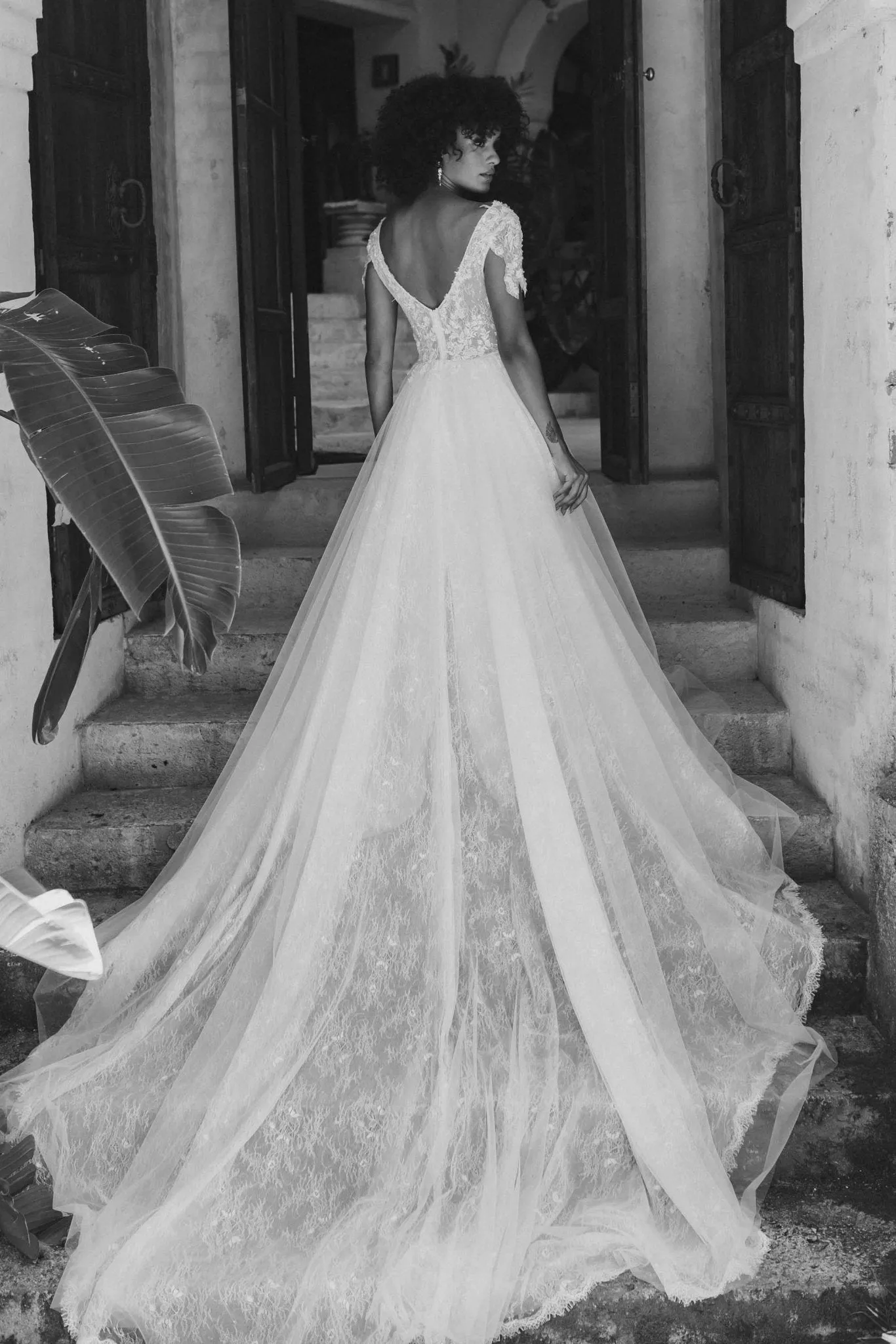 Belfast Layered Lace and Tulle Wedding Dress - Sample Sale