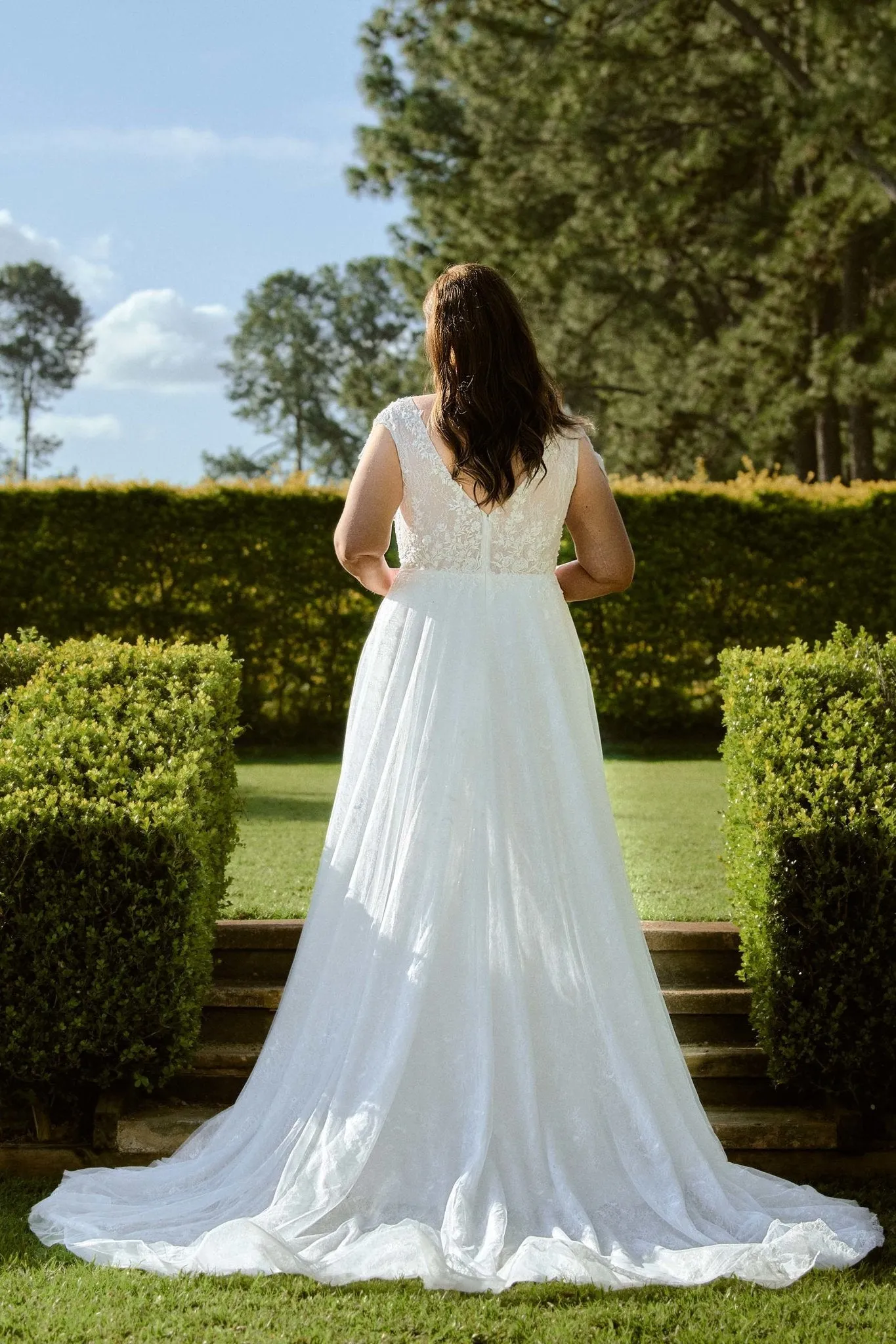 Belfast Layered Lace and Tulle Wedding Dress - Sample Sale
