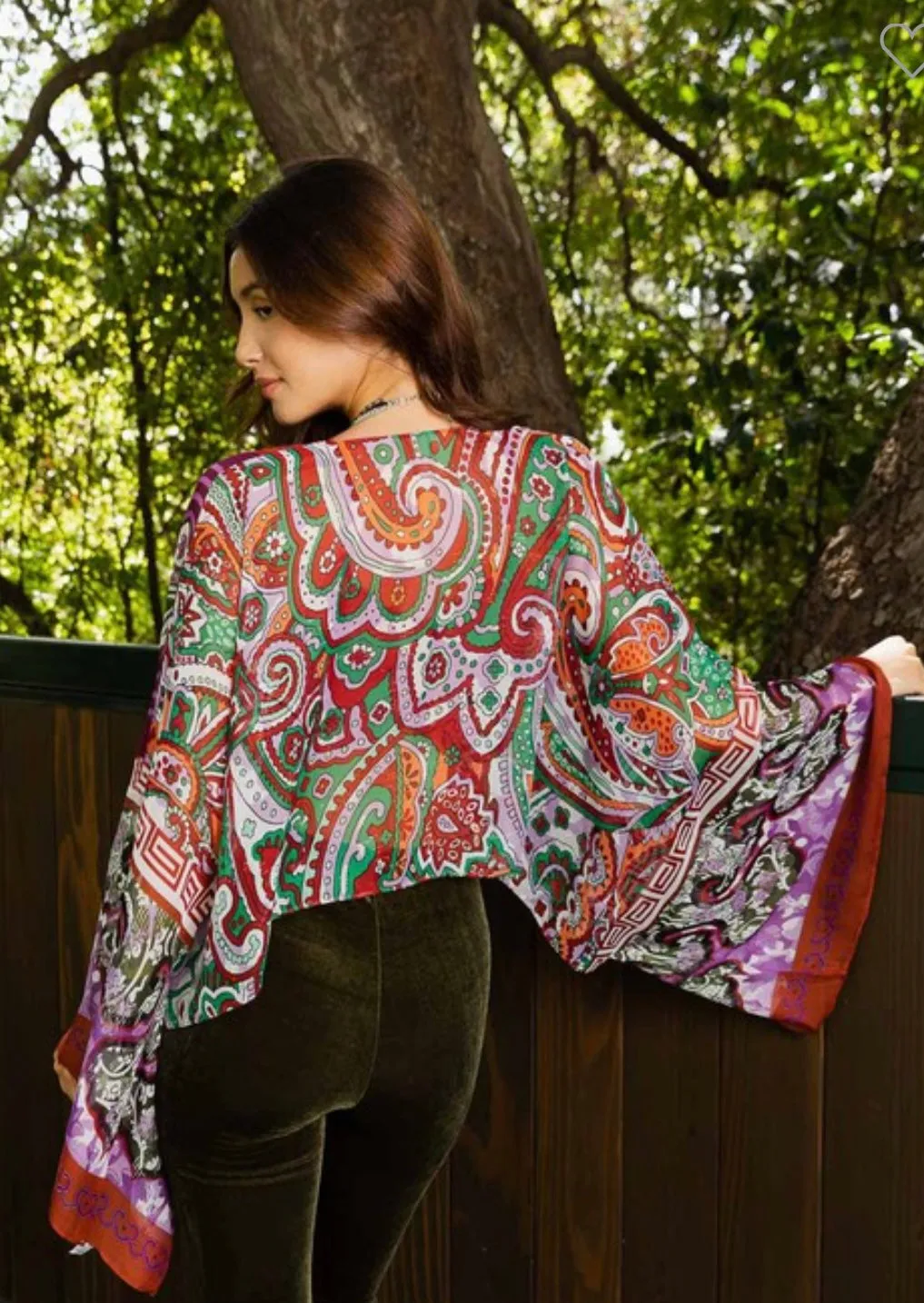 Berry Multi Print Boho Kimono