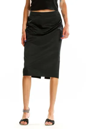 Black Pencil Midi Skirt