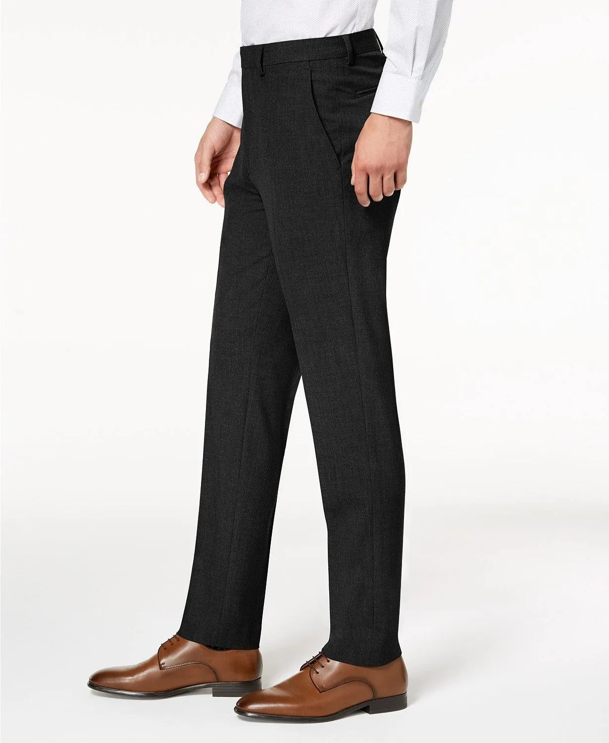 Calvin Klein Mens Skinny fit Dress Pants 31 / 30 Black Solid Stretch