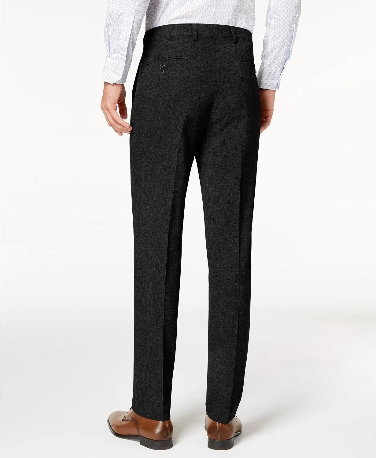 Calvin Klein Mens Skinny fit Dress Pants 31 / 30 Black Solid Stretch