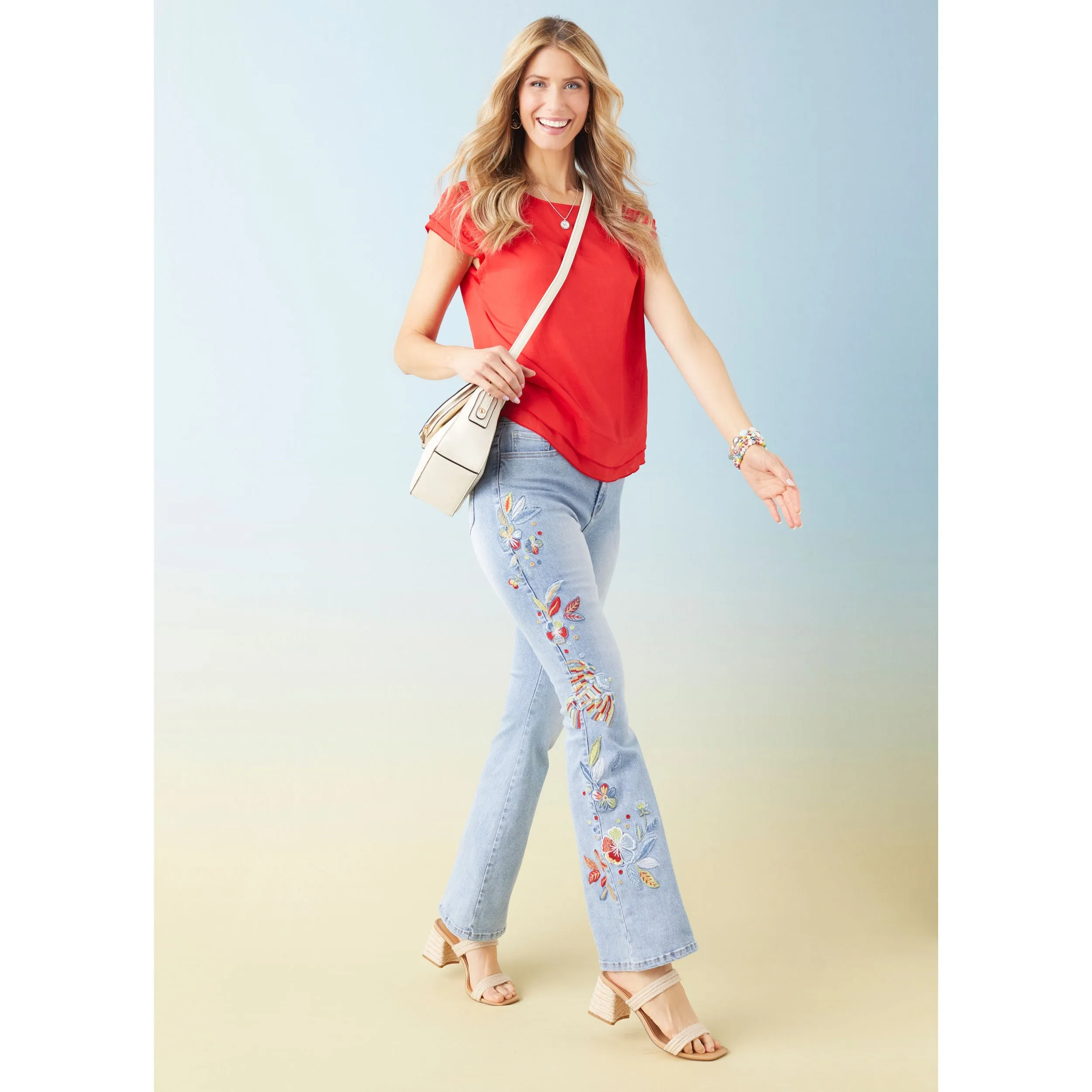 CAMELLIA CAP SLEEVE TOP WITH LAYERED BOTTOM- RED