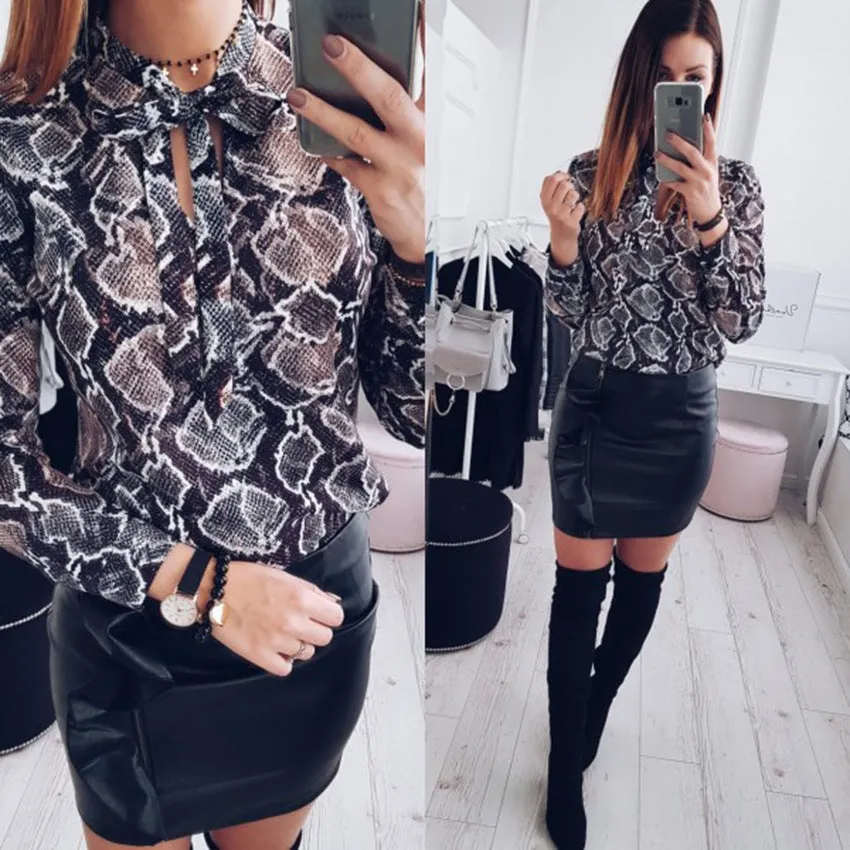 Chiffon Long Sleeve Blouse Top