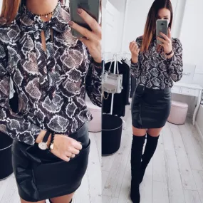 Chiffon Long Sleeve Blouse Top