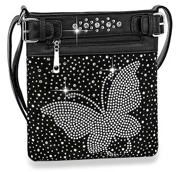 Classic Rhinestone Butterfly Crossbody