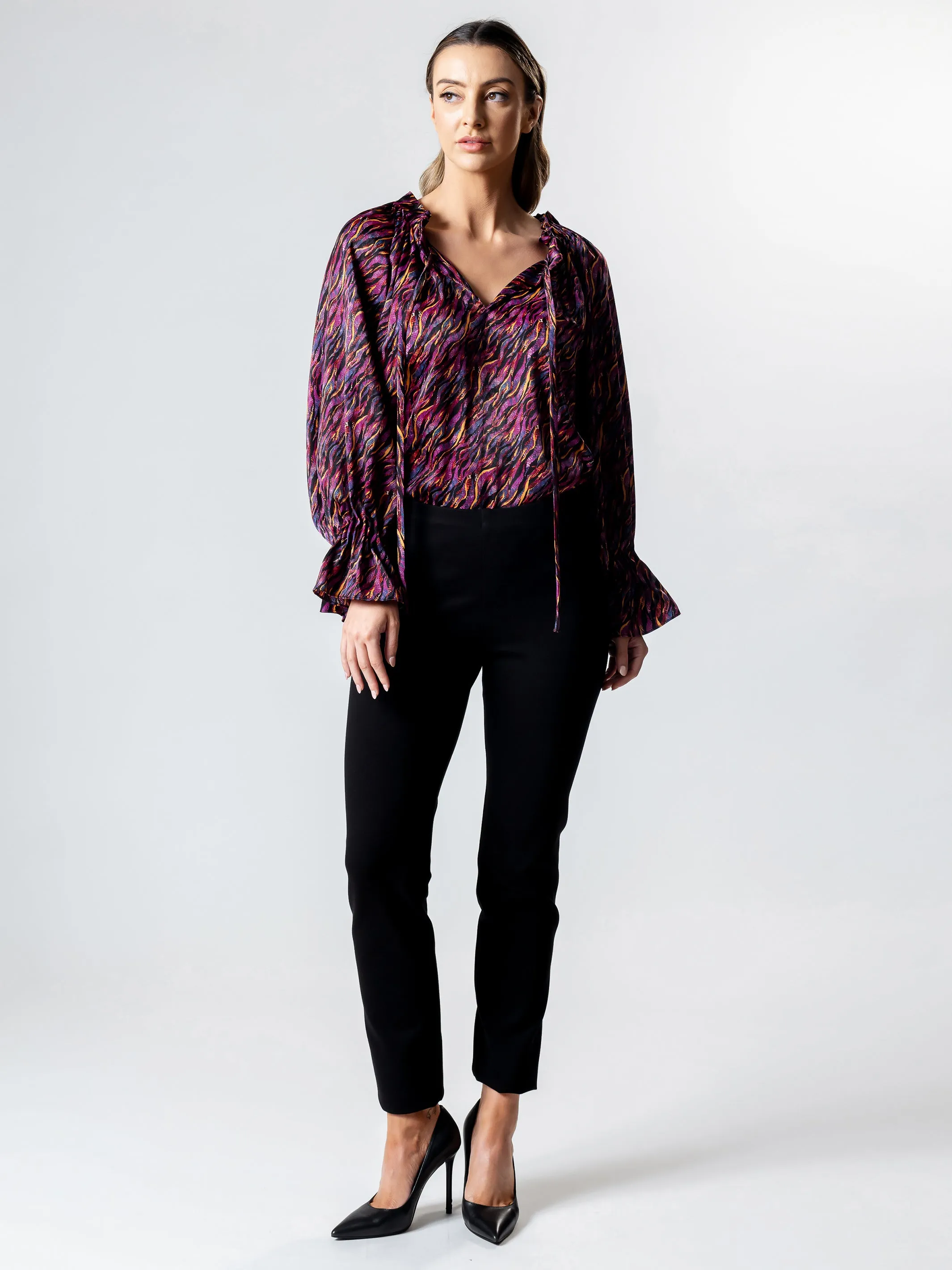 DAINTREE Pleat Detail Blouson Top