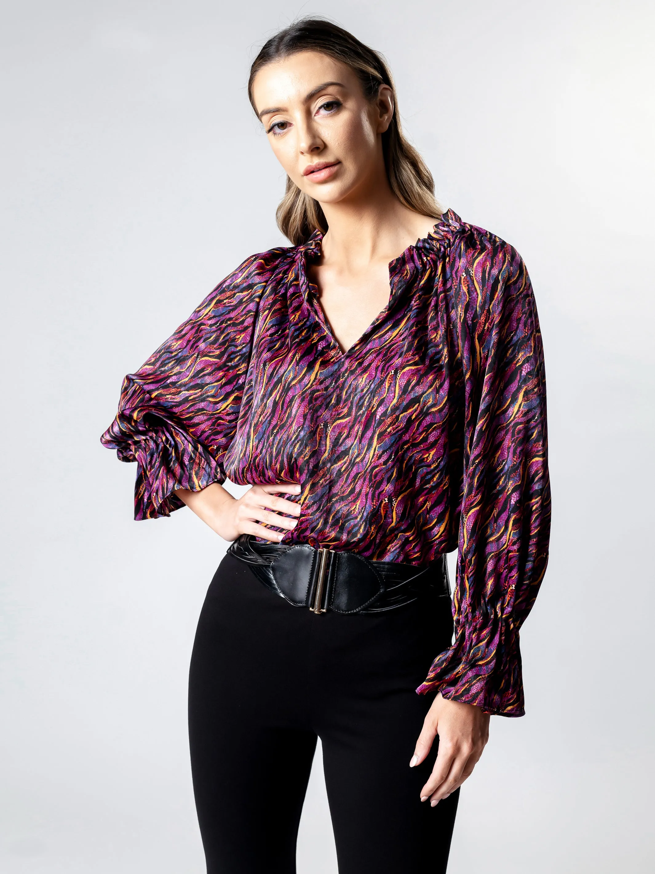 DAINTREE Pleat Detail Blouson Top