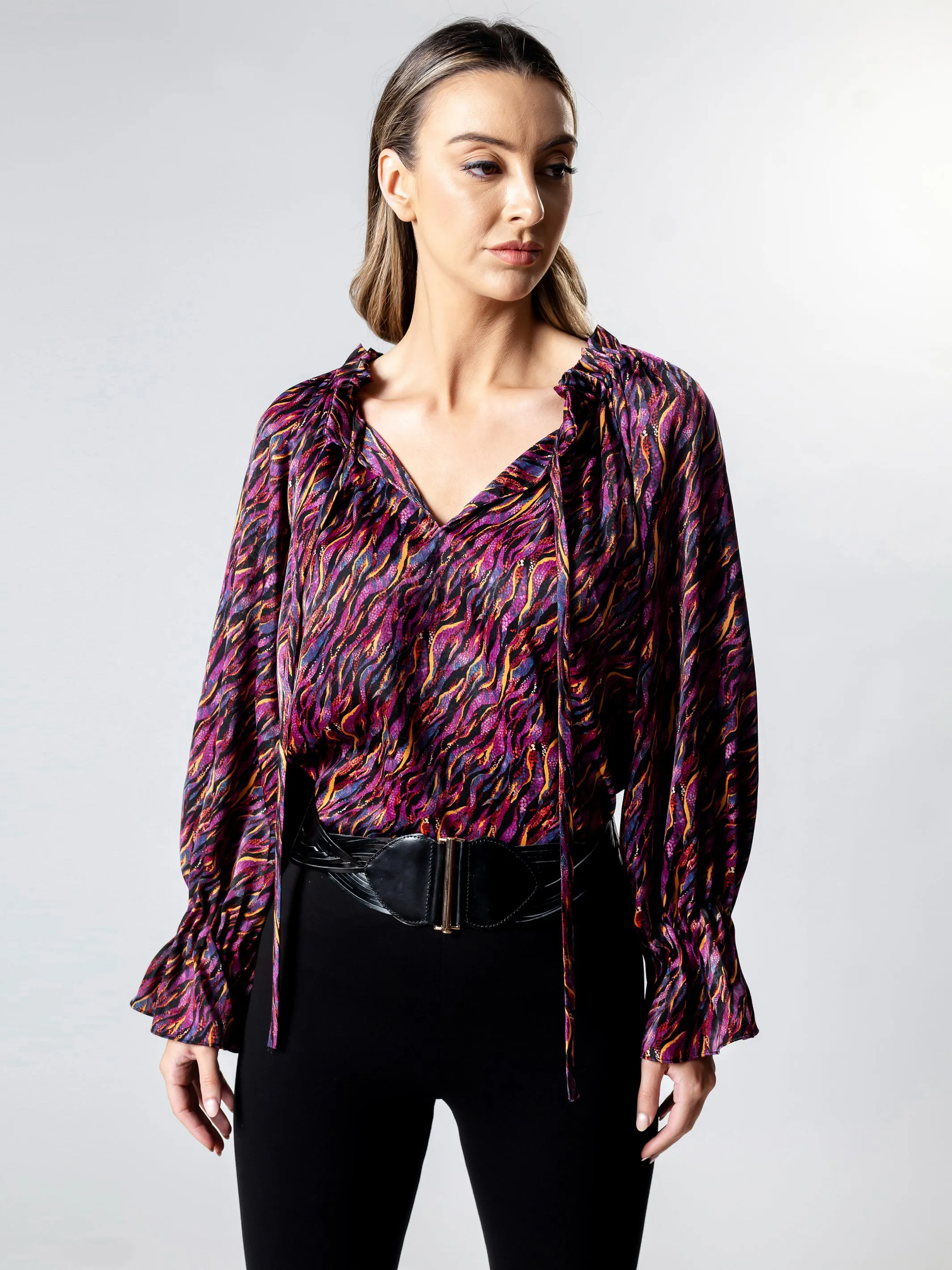 DAINTREE Pleat Detail Blouson Top
