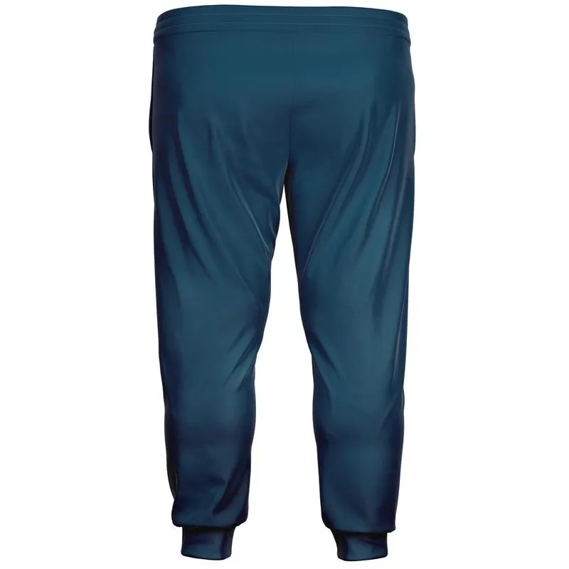 Dark Cyan Joggers | Unisex | with PLUS sizes | Dark Pure Cyan | C100M0Y0K80
