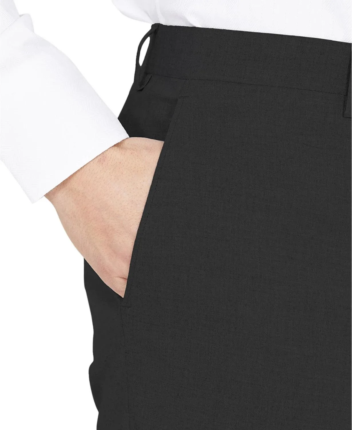 Dkny Mens Modern fit Dress Pants Pants 34 / 34 Black Solid Stretch