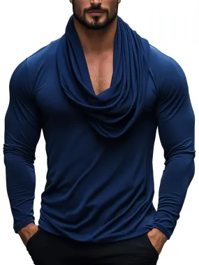 Fashion Scarf Collar Long Sleeve T-shirt