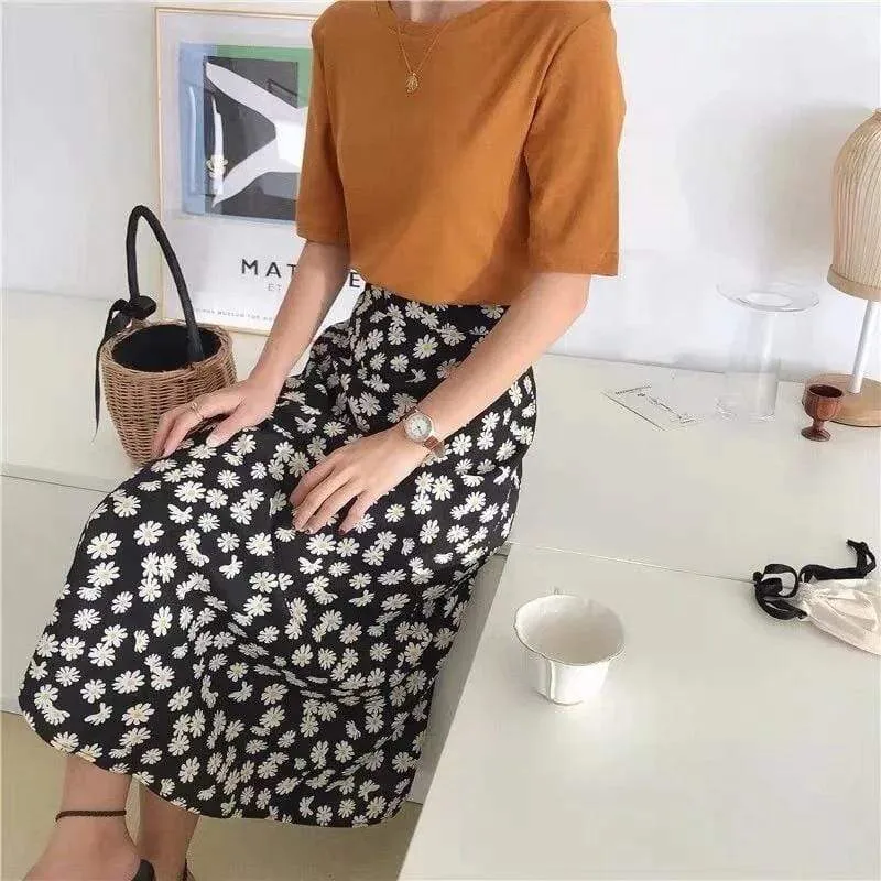 Floral High Waist Skirt