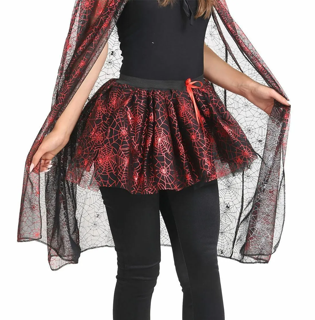 Halloween Spider Web Cape & Skirt