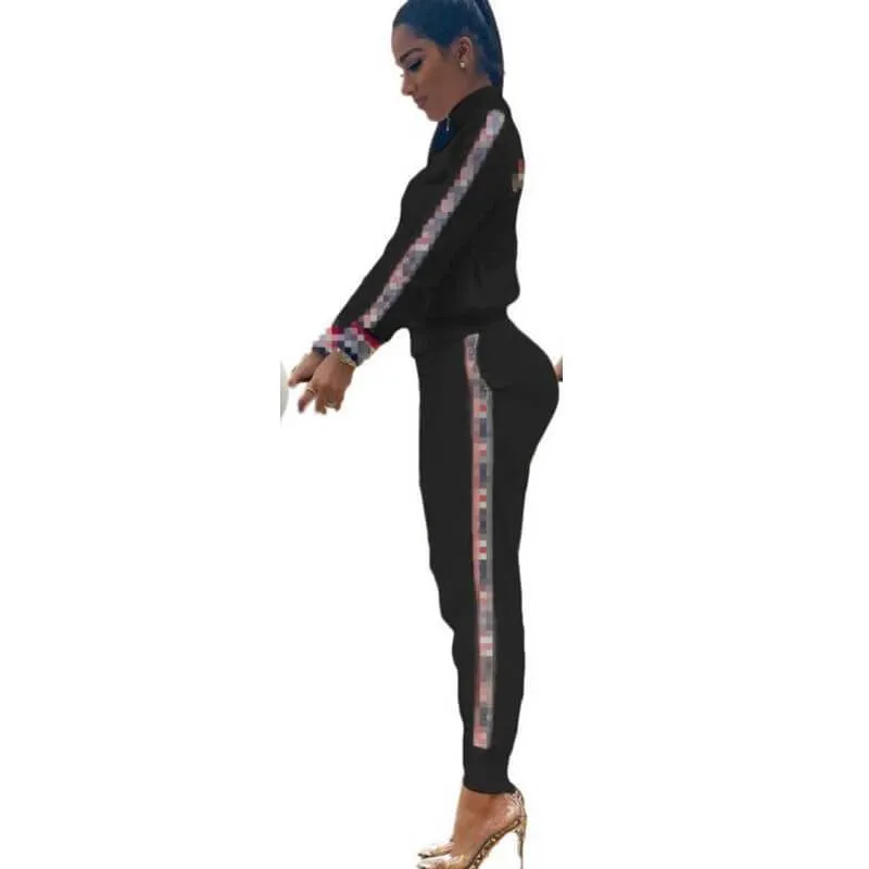 High Neck Blouse High Waist  Skinny Pants Set