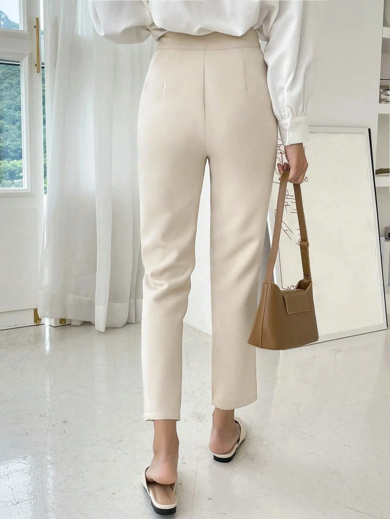 High Waist Straight Leg Pants