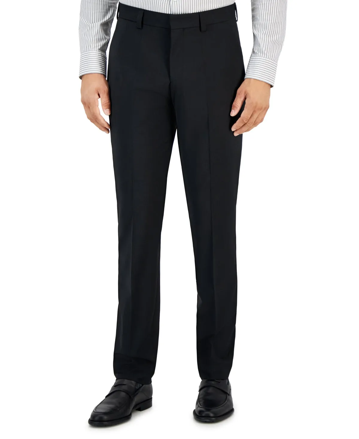 Hugo Boss Mens Slim fit Dress Pants 32 / 32 Black Solid Stretch