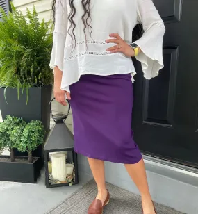 Josie Premium Pencil Skirt- Deep Purple