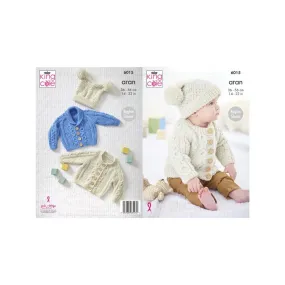King Cole Baby Aran Knitting Pattern 6015