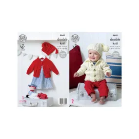 King Cole Kids Cardigan and Hat DK Knitting Pattern 4648