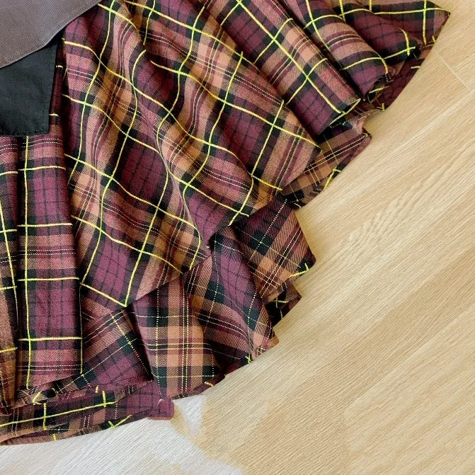 Layered Check Medium Skirt　X2458