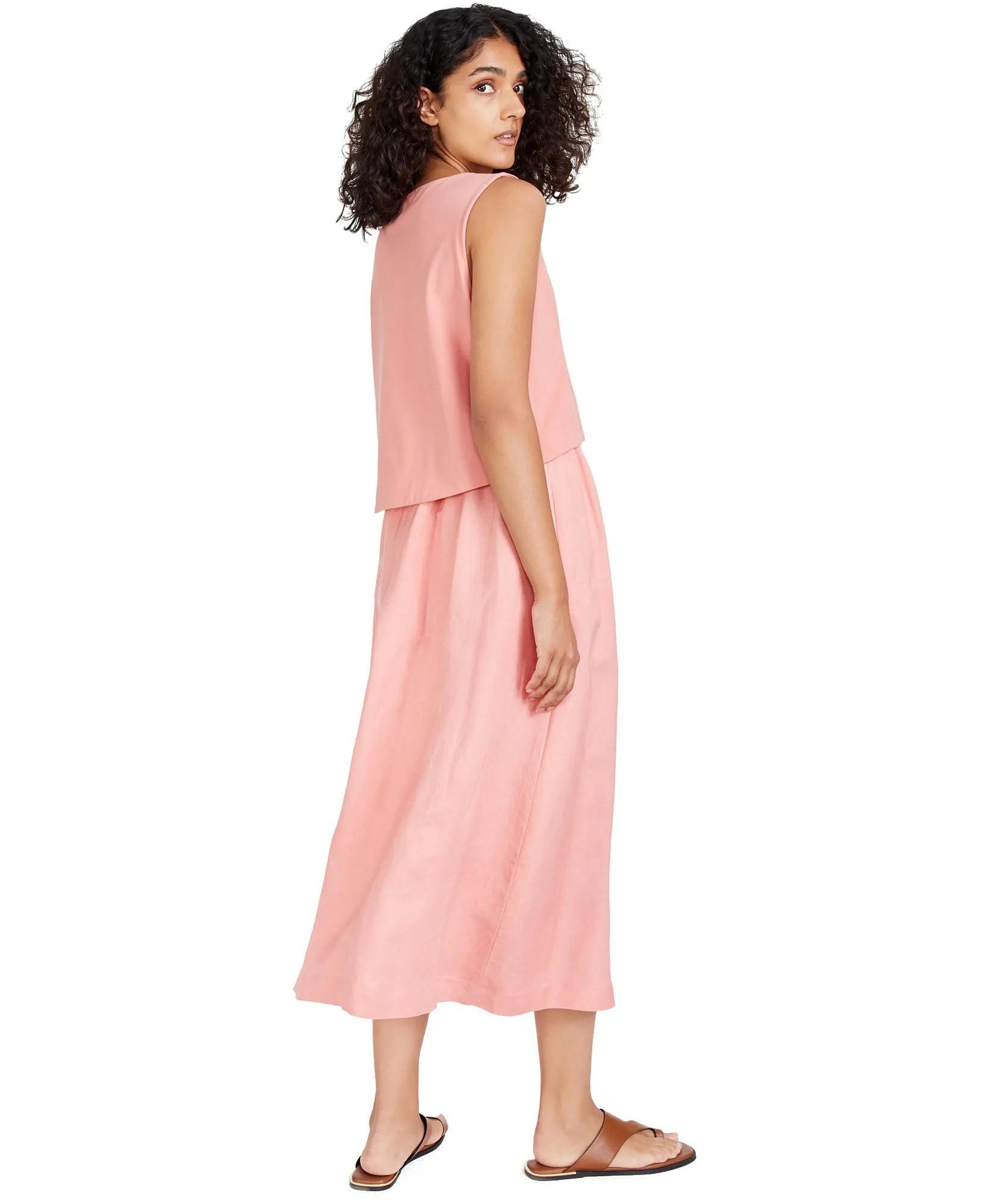 Layered-Look Midi Sleeveless Dress