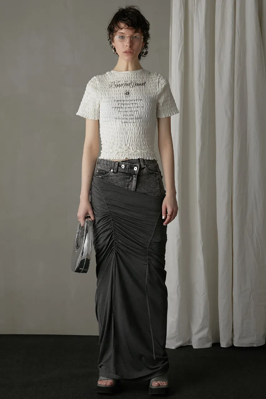 Layered Maxi Shirring Skirt