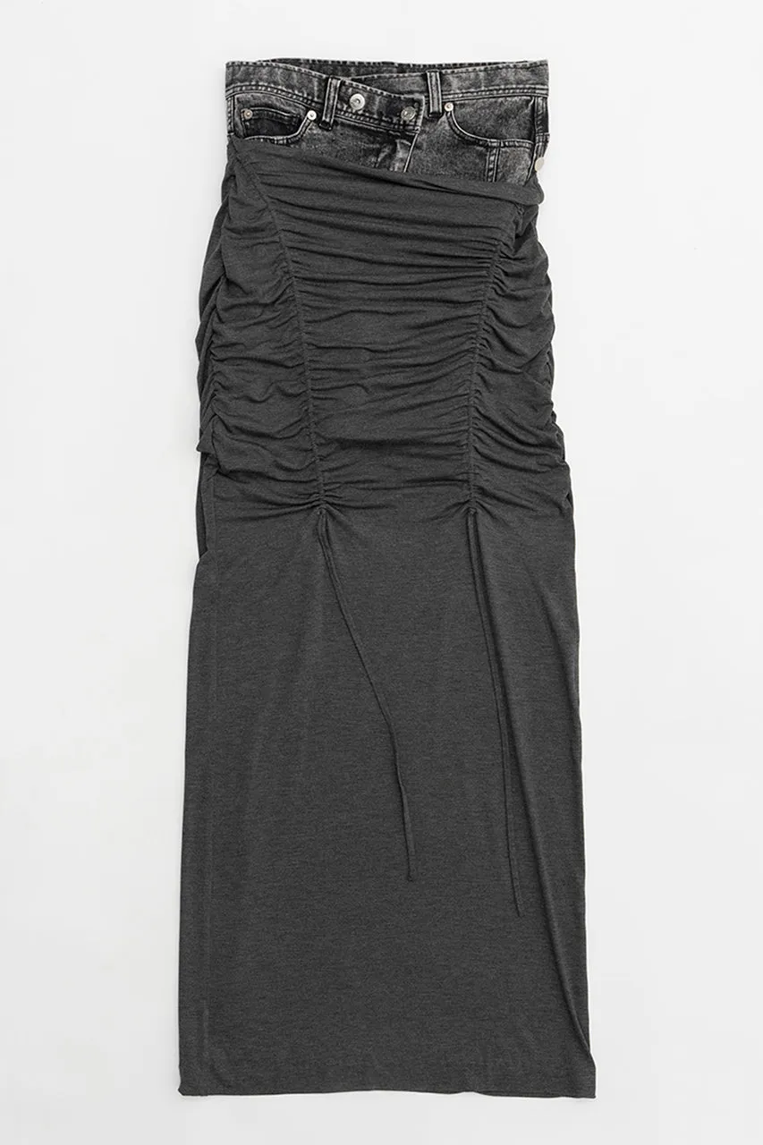 Layered Maxi Shirring Skirt