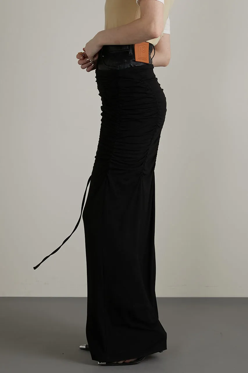 Layered Maxi Shirring Skirt
