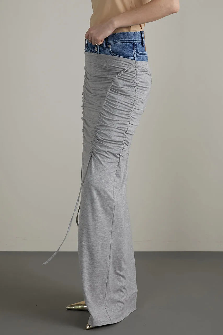 Layered Maxi Shirring Skirt