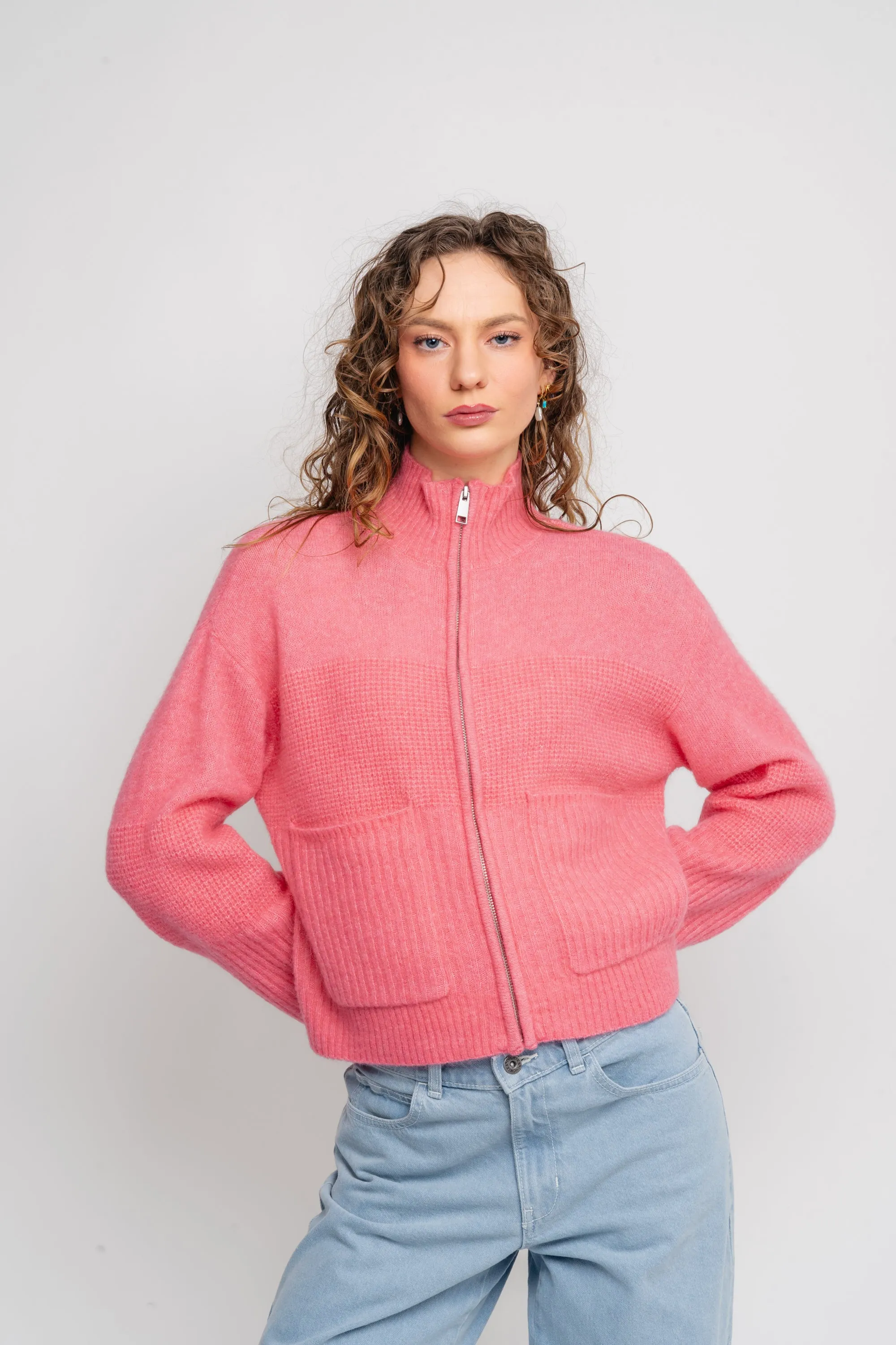 Lediona Hope Cardigan - Bubblegum Melange