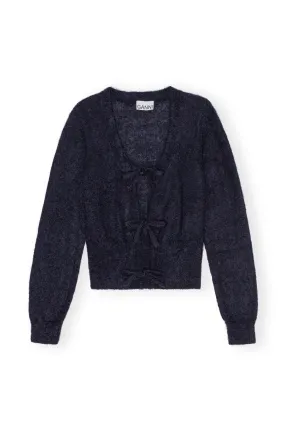 Light Mohair Tie String Cardigan - Sky Captain