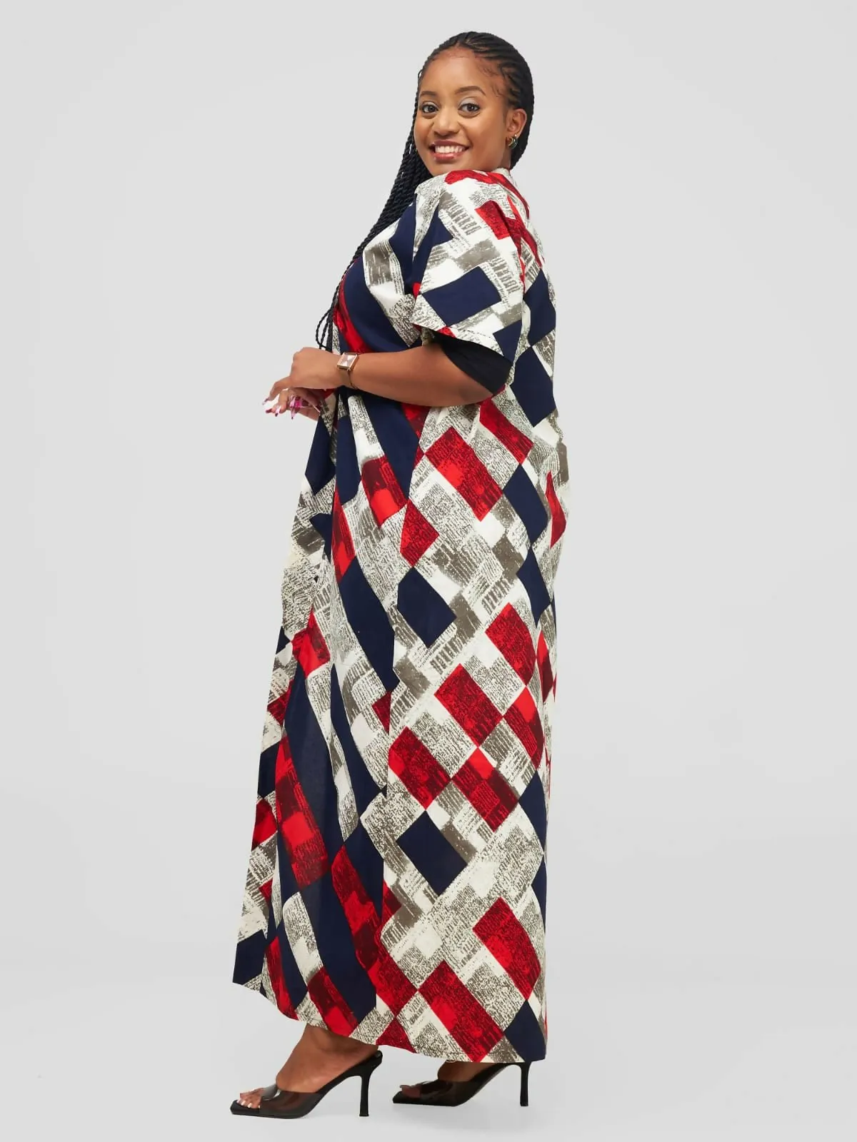 Lokali Amani Kimono - White / Red Print