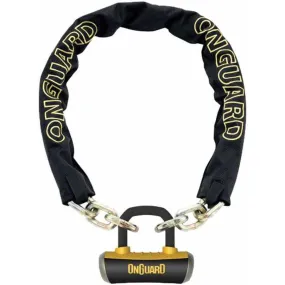 Mastiff Chain Bike Lock with Keys: 3.7' x 10mm, Black/Yellow