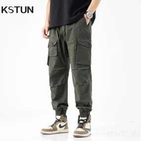 Mens Army Green Loose Pant Joggers Pants Men Cargo Pants Hip Hop Casual Multi
