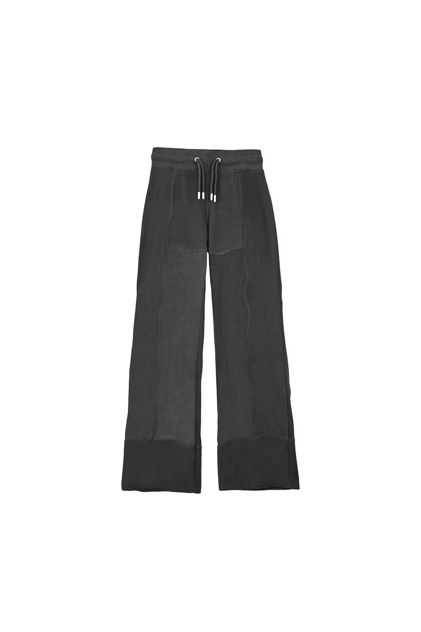 MIXED WIDE LEG JOGGERS - BLACK