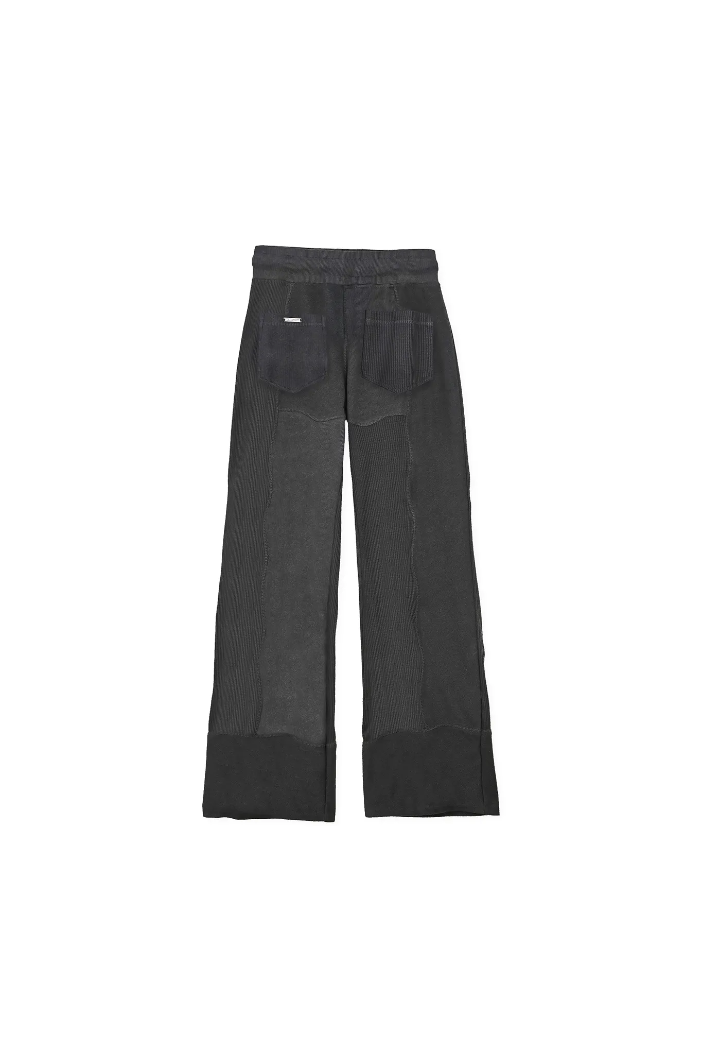 MIXED WIDE LEG JOGGERS - BLACK