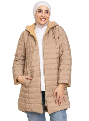 Mocha Long-Double Face Jacket