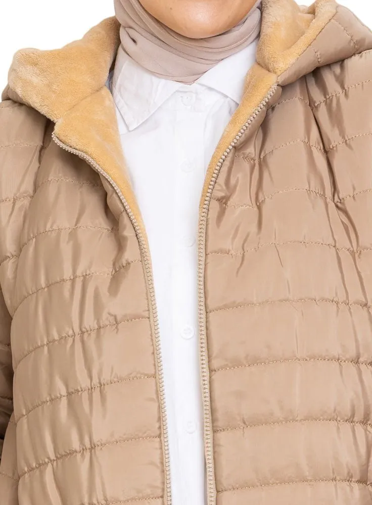 Mocha Long-Double Face Jacket