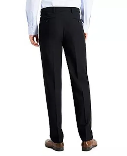 Nautica Mens Slim fit Dress Pants 36 / 29 Black Solid Stretch