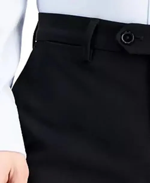 Nautica Mens Slim fit Dress Pants 36 / 29 Black Solid Stretch