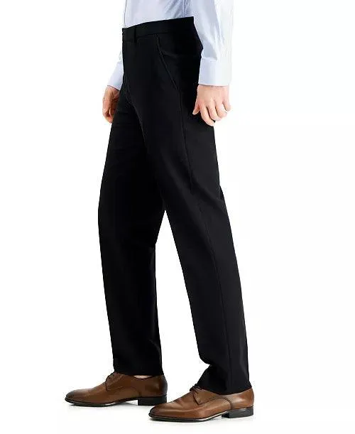 Nautica Mens Slim fit Dress Pants 36 / 29 Black Solid Stretch