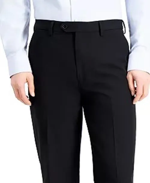 Nautica Mens Slim fit Dress Pants 36 / 29 Black Solid Stretch