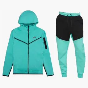 Nike Sportswear Tech Fleece Hoodie & Joggers Set Washed Teal/black/black